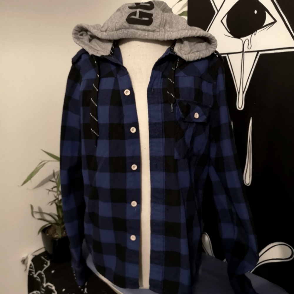 Gongshow Hockey Apparel Flannel Button Down Hoodie